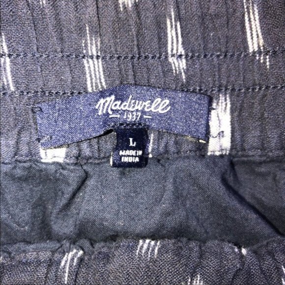 Madewell Navy Ikat Turntable cotton skirt sz large - Picture 5 of 5
